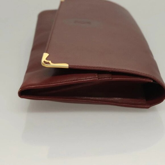 CARTIER Must Line Clutch Bag Leather Bordeaux Gold - Picture 3 of 15